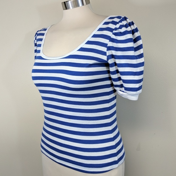 Vintage 80's Puff Sleeve Crop Top - Picture 6 of 6